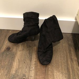 Black open toe heels